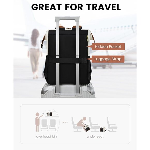 Lunch Backpack Women Insulated Cooler 15.6 Inch Laptop Travel Work Bag - Picture 6 of 7